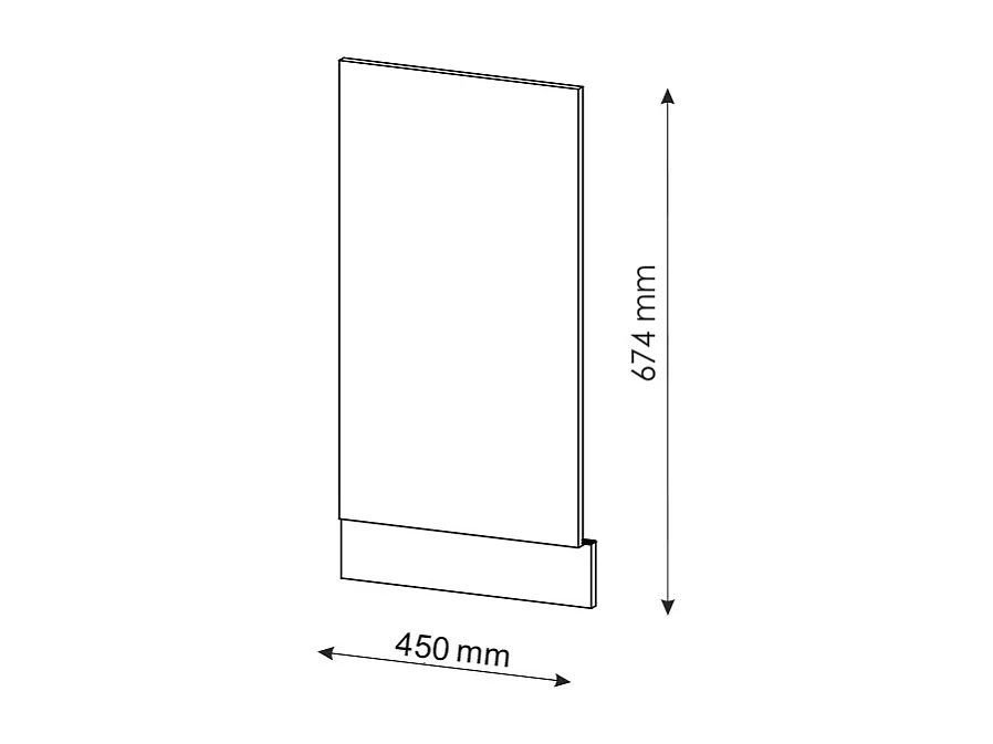 Pannello frontale rovere nero lucido 45x1.6x67.4 fame-line