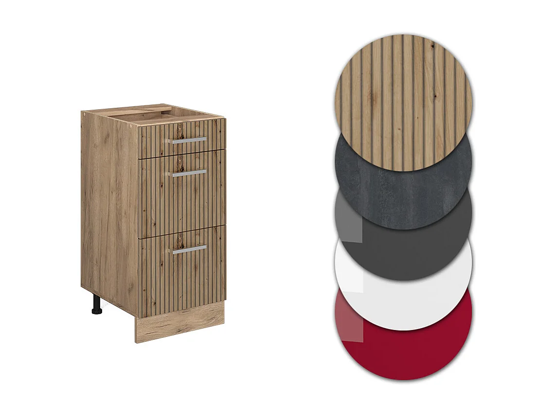 Mueble bajo de cocina roble artesanal 40x46x81.6 r-line