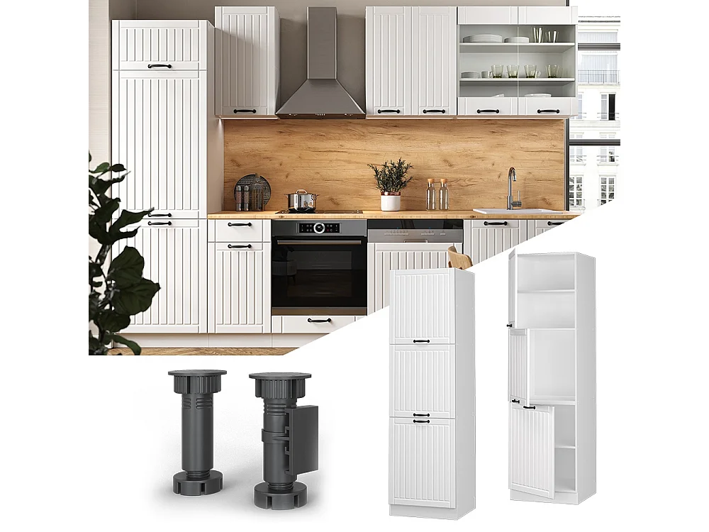 Meuble pour four blanc campagne 60x58x206.8 fame-line