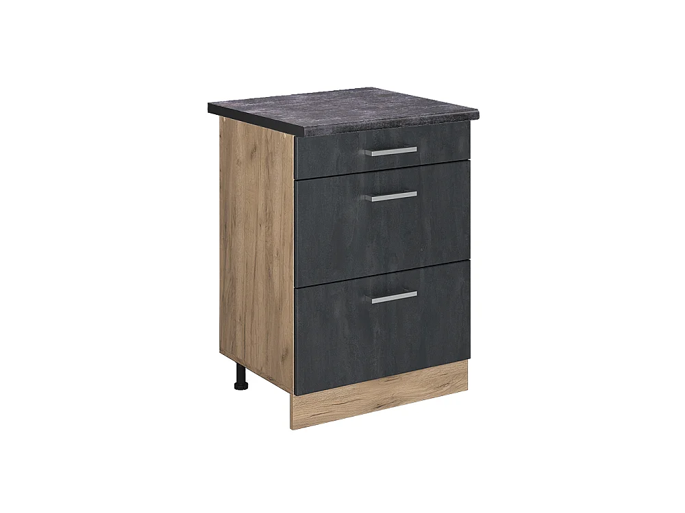 Mobiletto base per cucina Calce nera 60x60x81.6 r-line