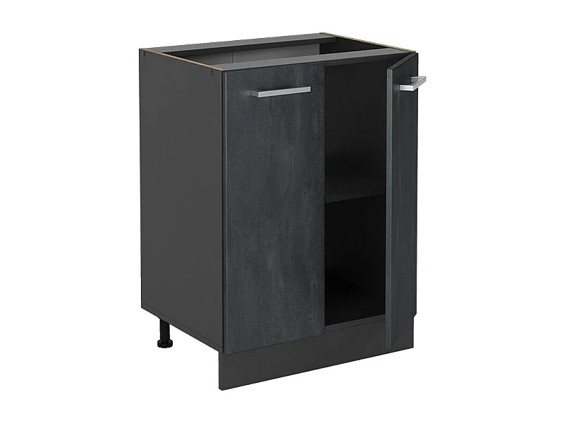 Mobiletto base cucina calcestruzzo nero 60x46x81.6 r-line
