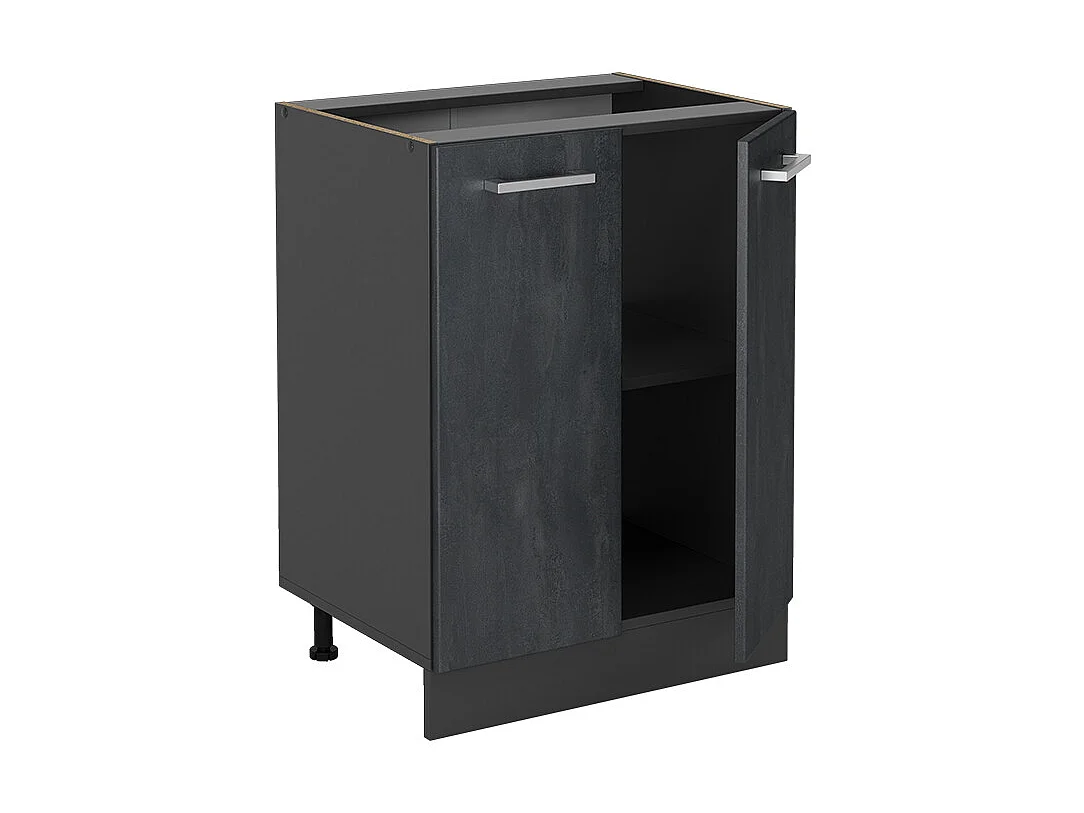Mobiletto base cucina calcestruzzo nero 60x46x81.6 r-line