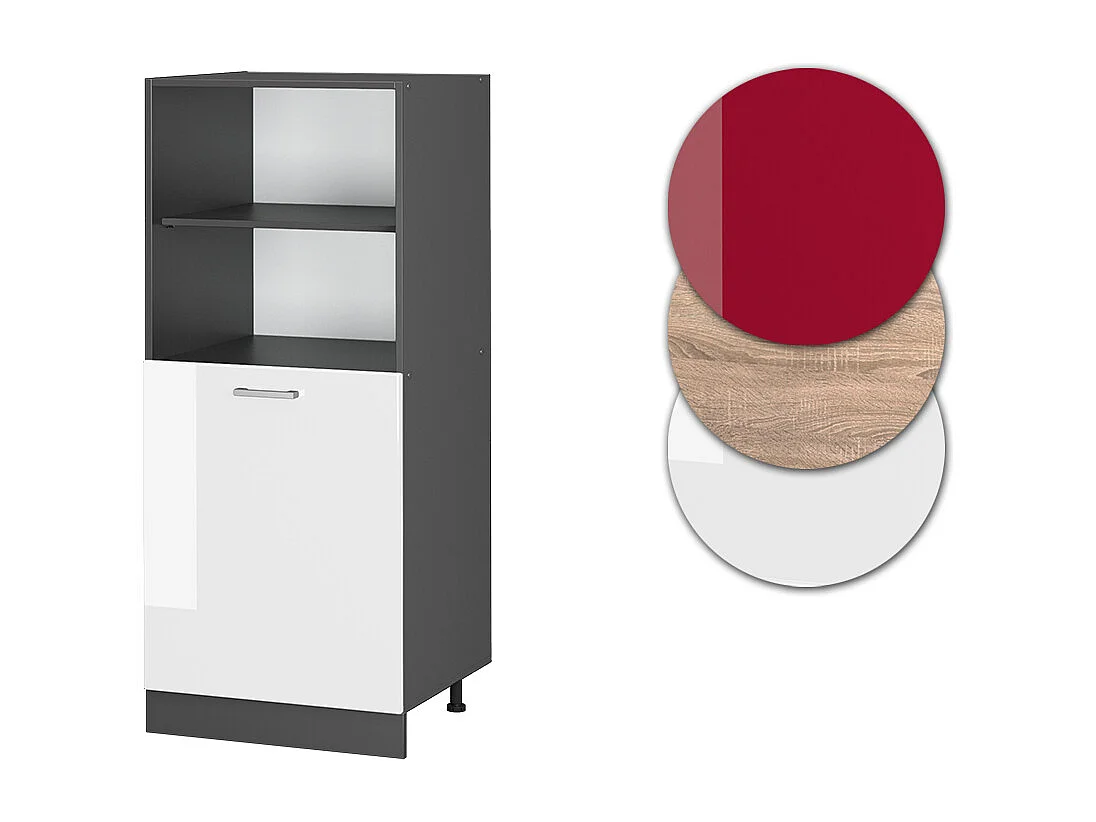 Armario para horno empotrado blanco alto brillo 60x57x143 r-line