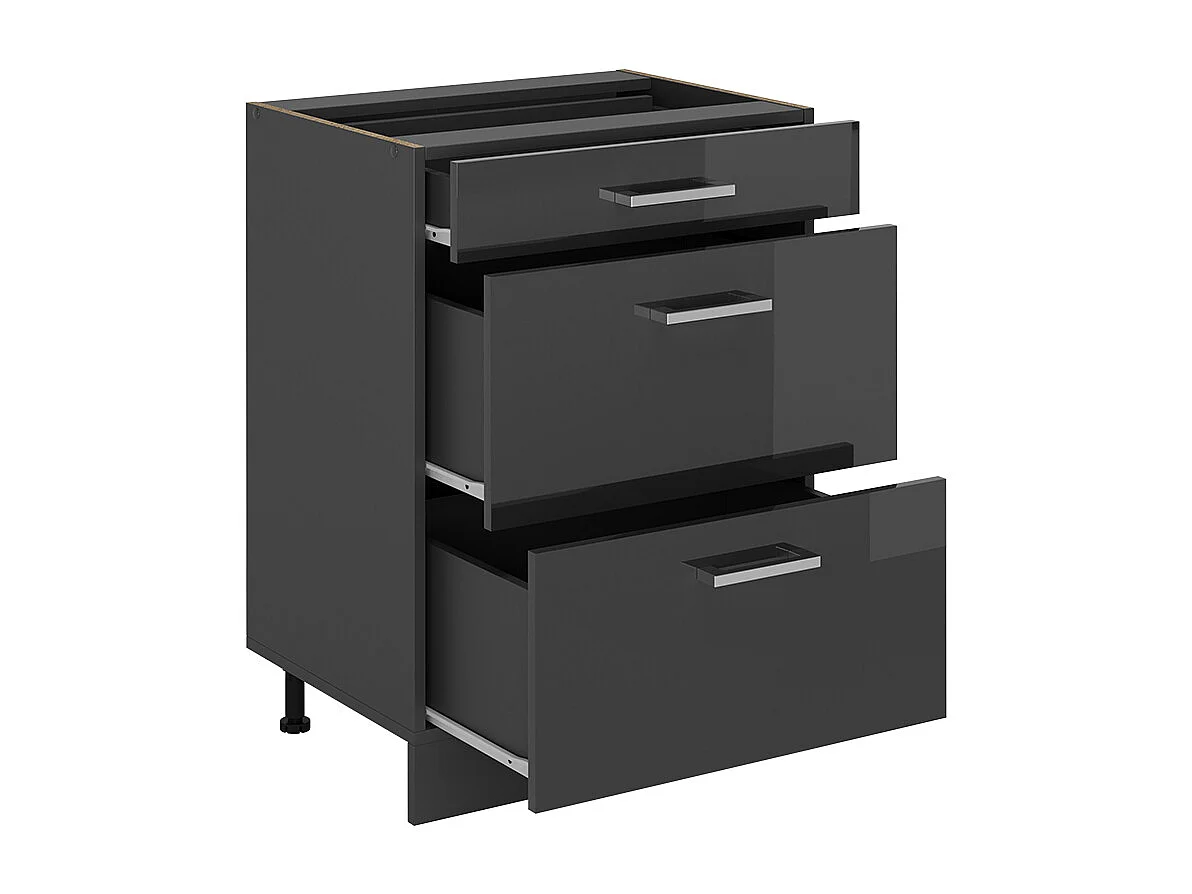 Mueble bajo de cocina antracita alto brillo 60x60x81.6 r-line