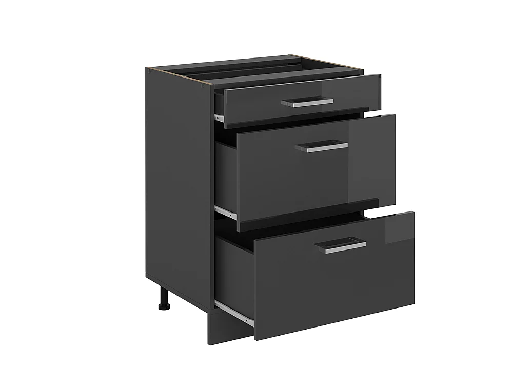 Meuble cuisine anthracite haute brillance 60x60x81.6 r-line