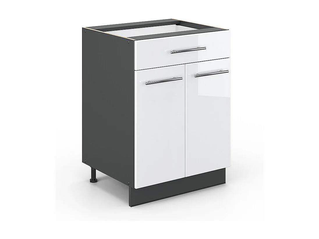 Mueble bajo de cocina blanco alto brillo 60x51.6x82 fame-line