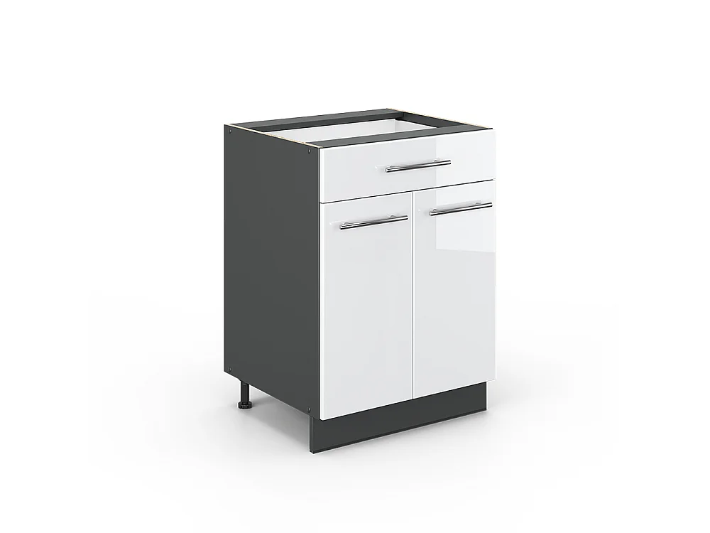Meuble cuisine blanc haute brillance 60x51.6x82 fame-line