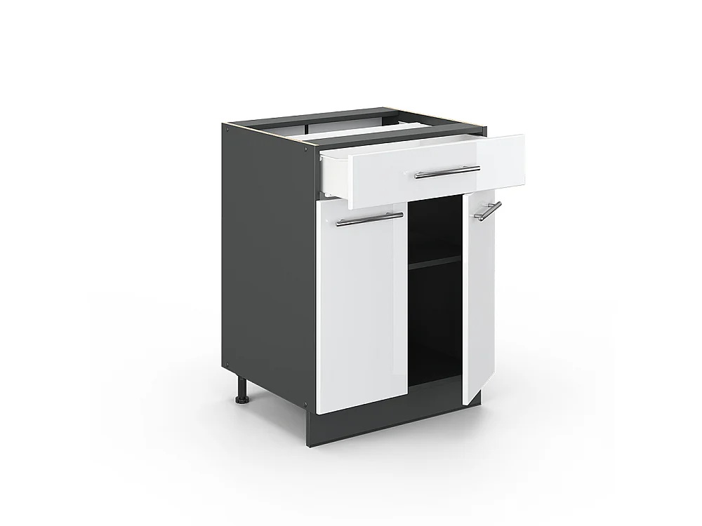 Meuble cuisine blanc haute brillance 60x51.6x82 fame-line