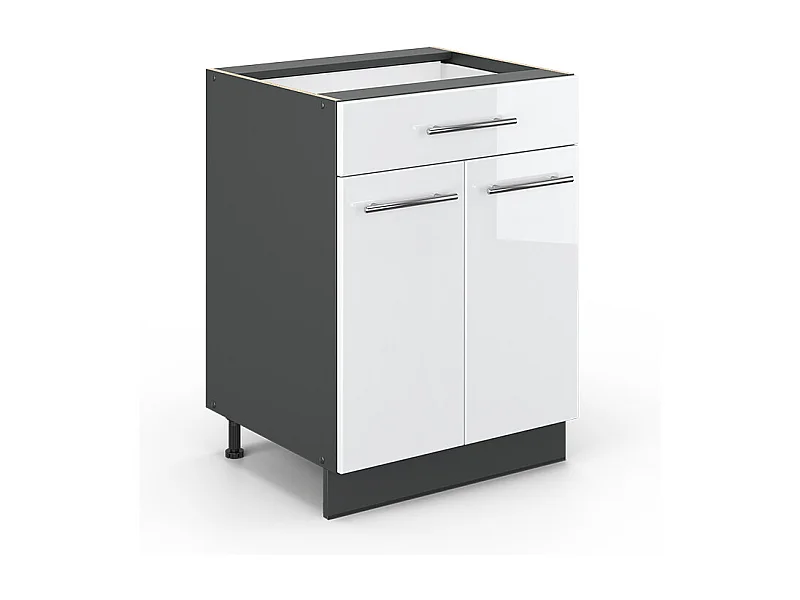 Küchenunterschrank weiß hochglanz 60x51.6x82 fame-line