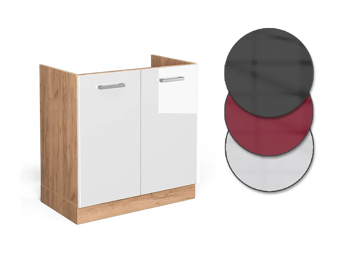 Mobile lavello cucina bianco lucido 80x60x81.6 r-line