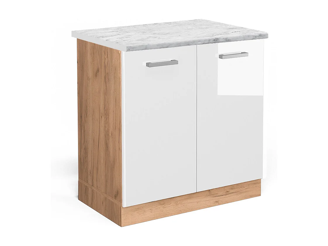 Meuble bas sous-évier blanc haute brillance 80x60x81.6 r-line