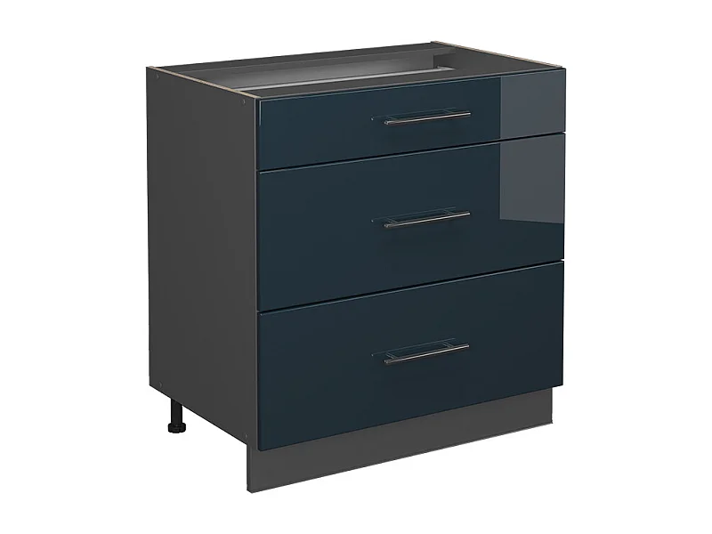 Mueble bajo de cocina azul oscuro alto brillo 80x51.6x82 fame-line