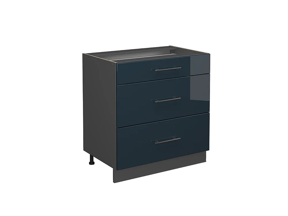 Meuble cuisine bleu foncé brillant 80x51.6x82 fame-line