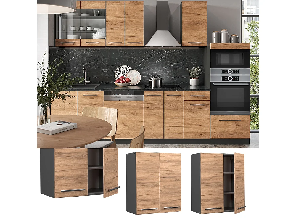 Wall cabinet gold power oak 60x34.1x72 fame-line