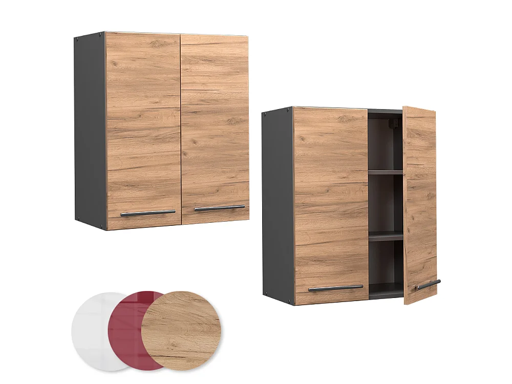 Wall cabinet gold power oak 60x34.1x72 fame-line