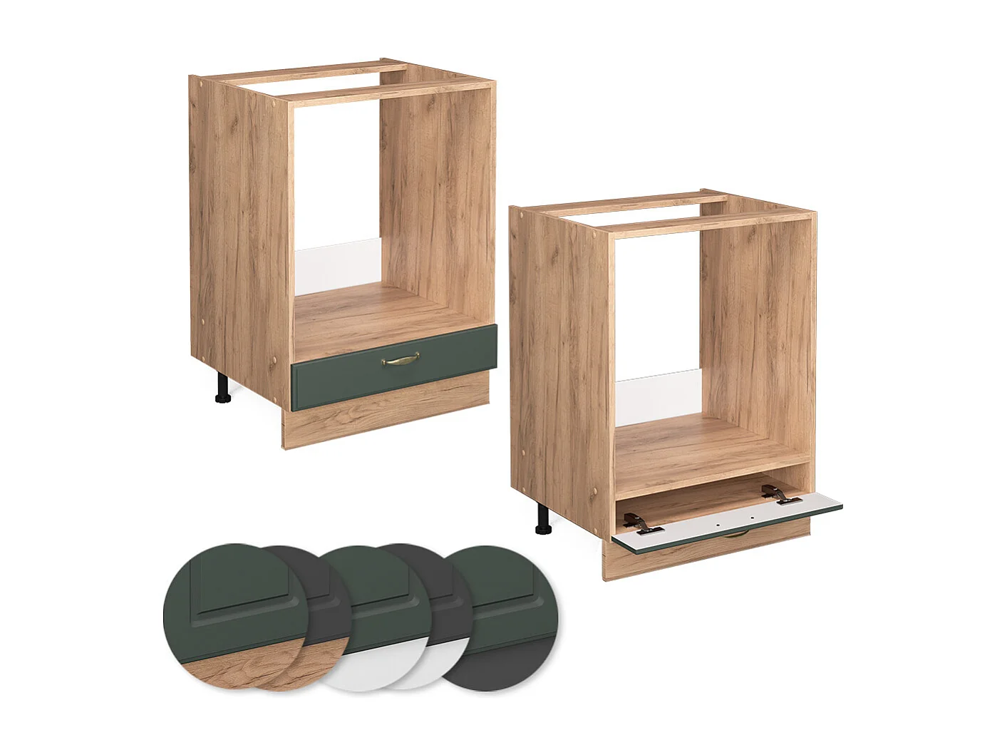 Mobile per forno da incasso verde-oro country house 60x51.6x82 fame-line