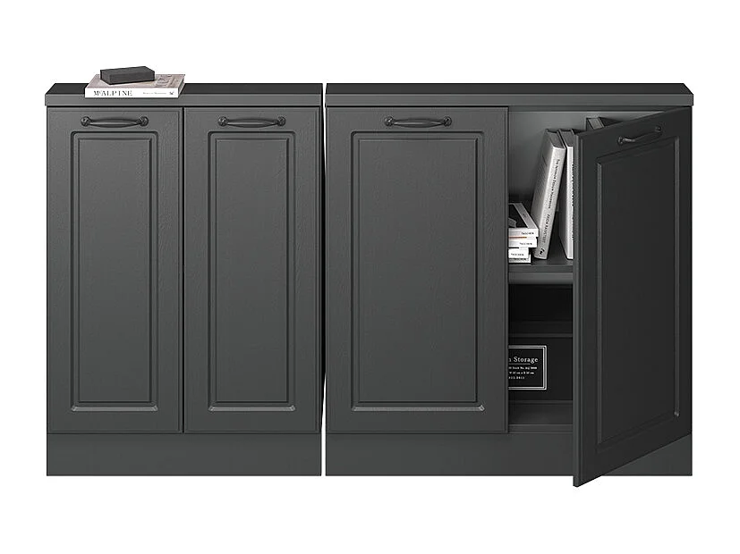 Meuble sous pente anthracite campagne 140x46x81.6 r-line