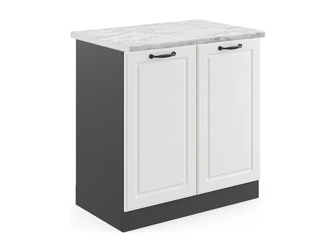 Meuble bas sous-évier blanc campagne 80x60x81.6 r-line