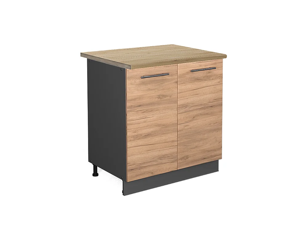 Meuble bas sous-évier chêne de force doré 80x60x82 fame-line