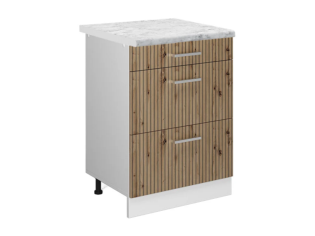 Mobiletto base per cucina rovere artigianale 60x60x81.6 r-line