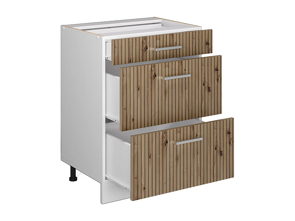 Mobiletto base per cucina rovere artigianale 60x60x81.6 r-line