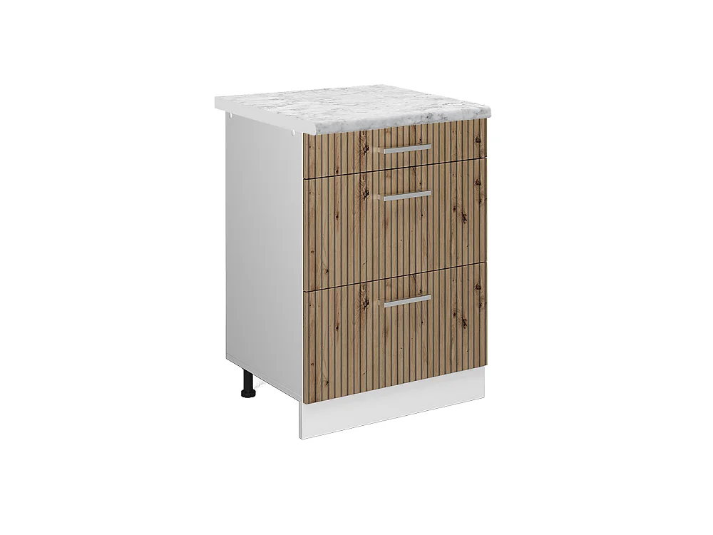 Mobiletto base per cucina rovere artigianale 60x60x81.6 r-line