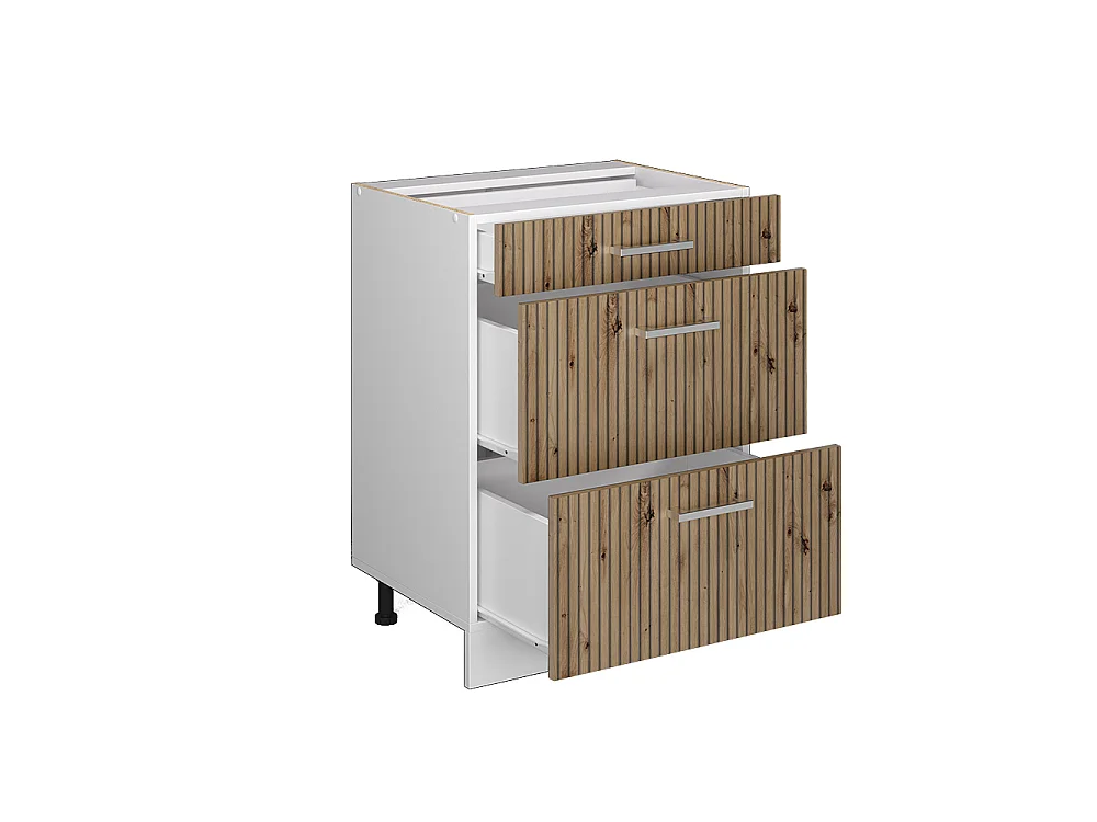 Mobiletto base per cucina rovere artigianale 60x60x81.6 r-line