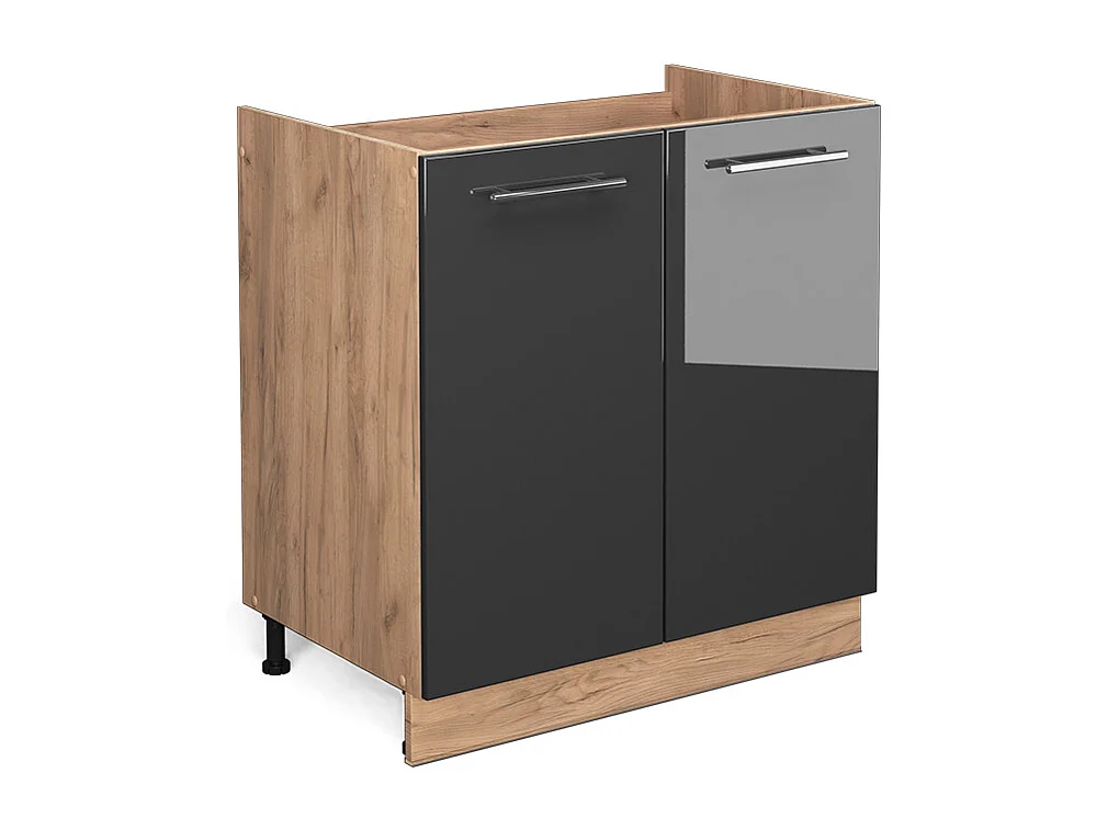 Mobile lavello cucina antracite lucido 80x51.6x82 fame-line