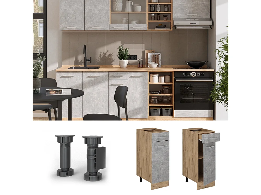 Meuble cuisine béton 30x60x81.6 r-line