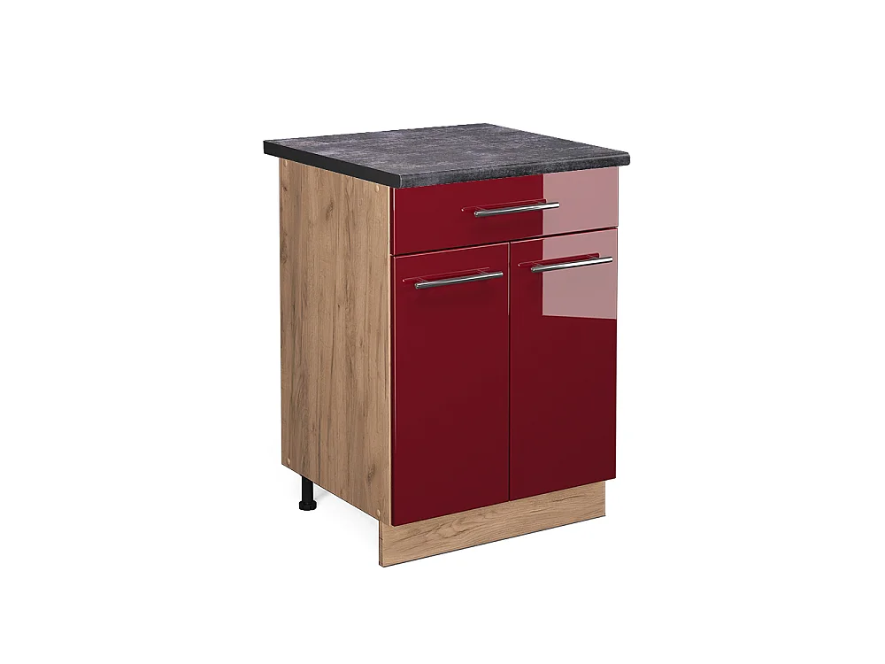 Kitchen base cabinet bordeaux high gloss 60x60x82 fame-line