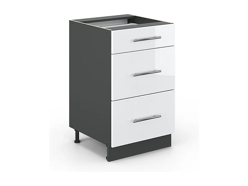 Meuble cuisine blanc haute brillance 50x51.6x82 fame-line