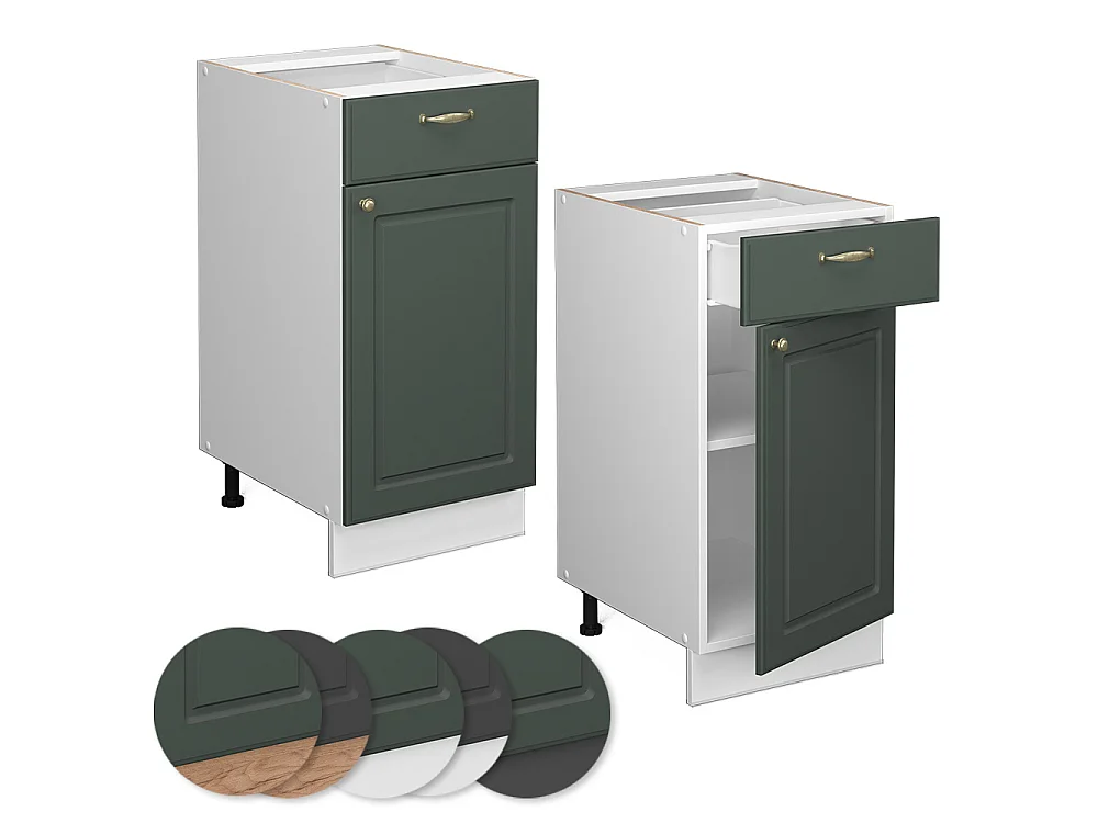 Mobiletto base per cucina Verde-oro rustico 40x51.6x82 fame-line