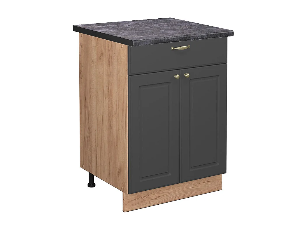 Mueble bajo de cocina antracita-oro 60x60x82 fame-line