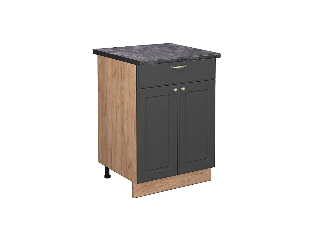 Meuble cuisine anthracite-or 60x60x82 fame-line