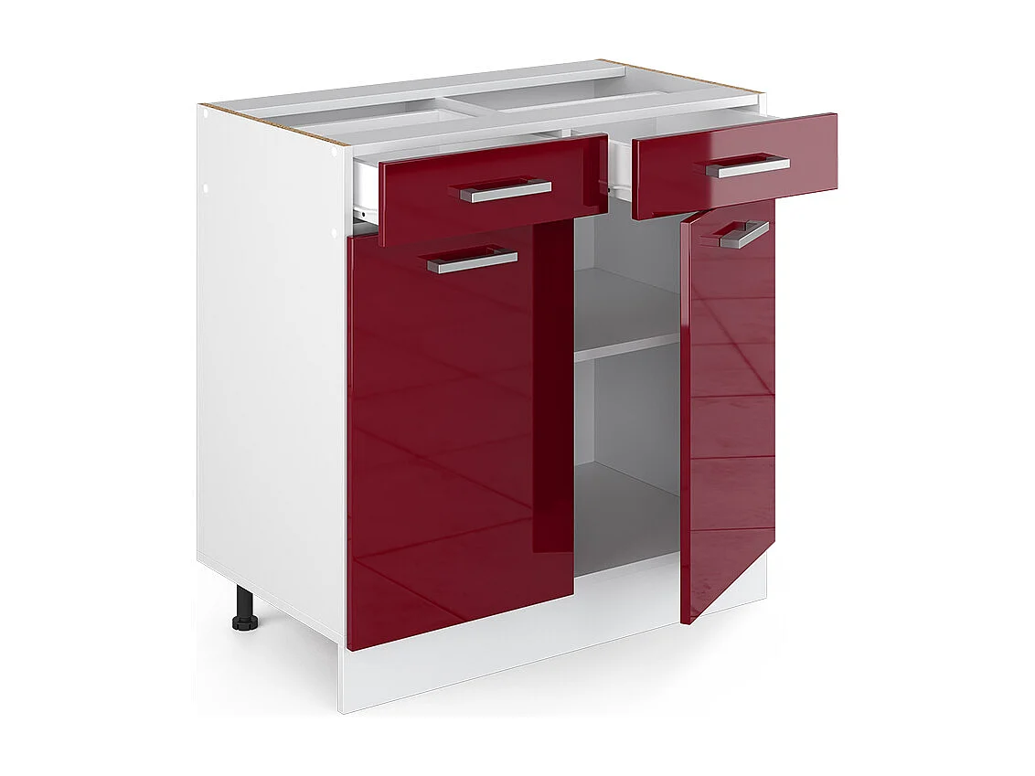 Mueble bajo de cocina rojo de alto brillo 80x60x81.6 r-line