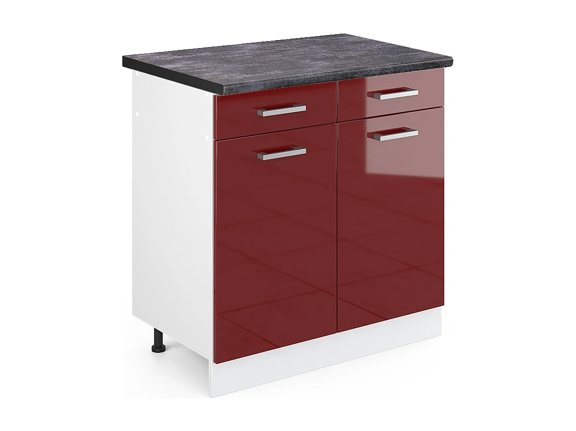 Meuble cuisine rouge brillant 80x60x81.6 r-line