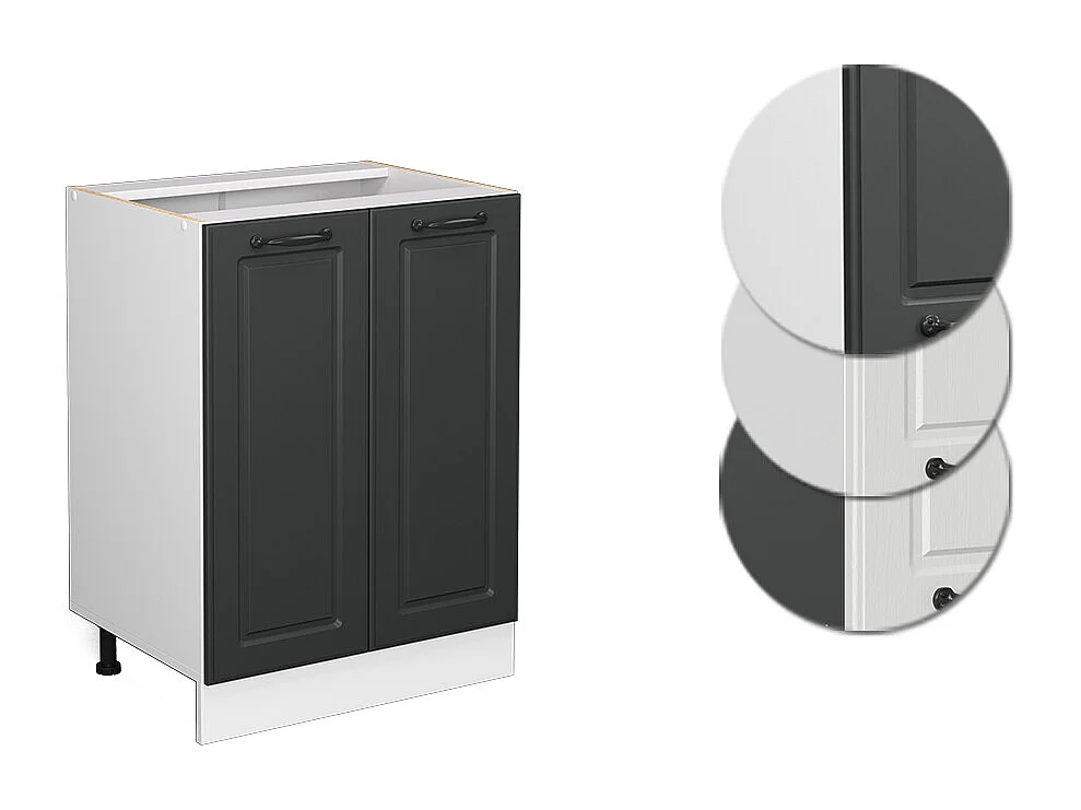 Mueble bajo de cocina antracita casa de campo 60x46x81.6 r-line