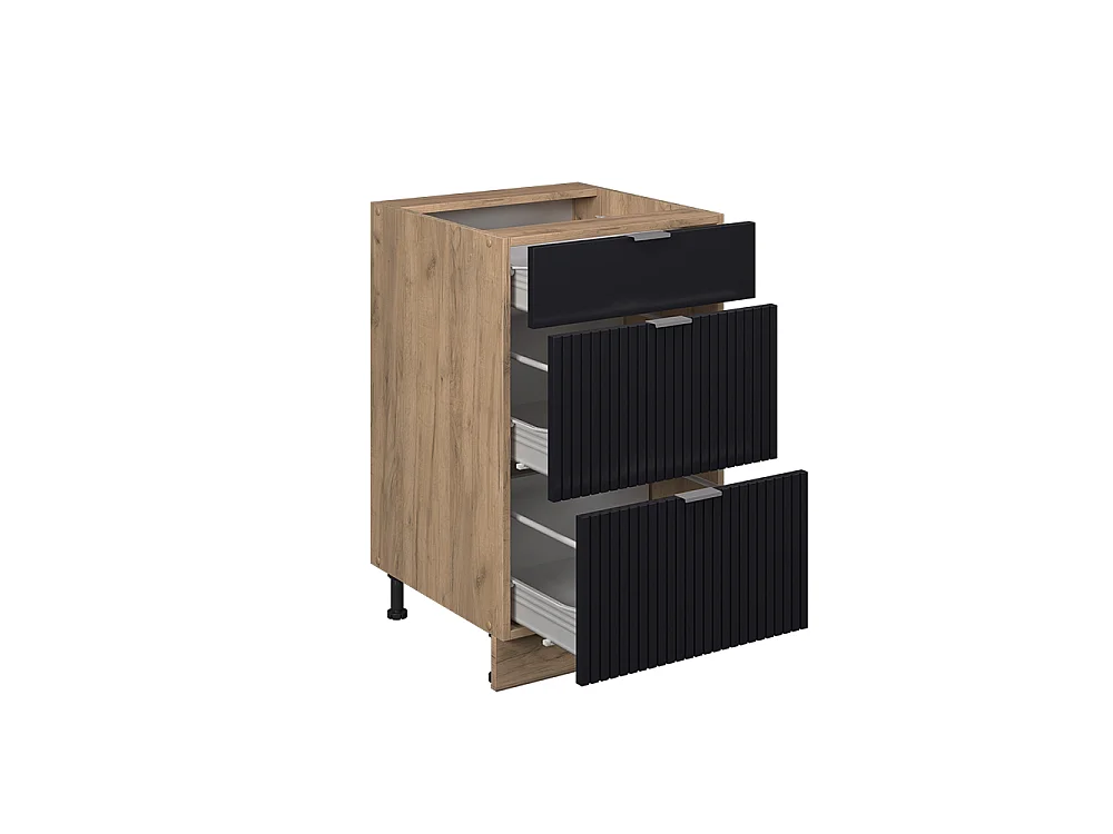 Küchenunterschrank schwarz gestreift 50x60x82 fame-line