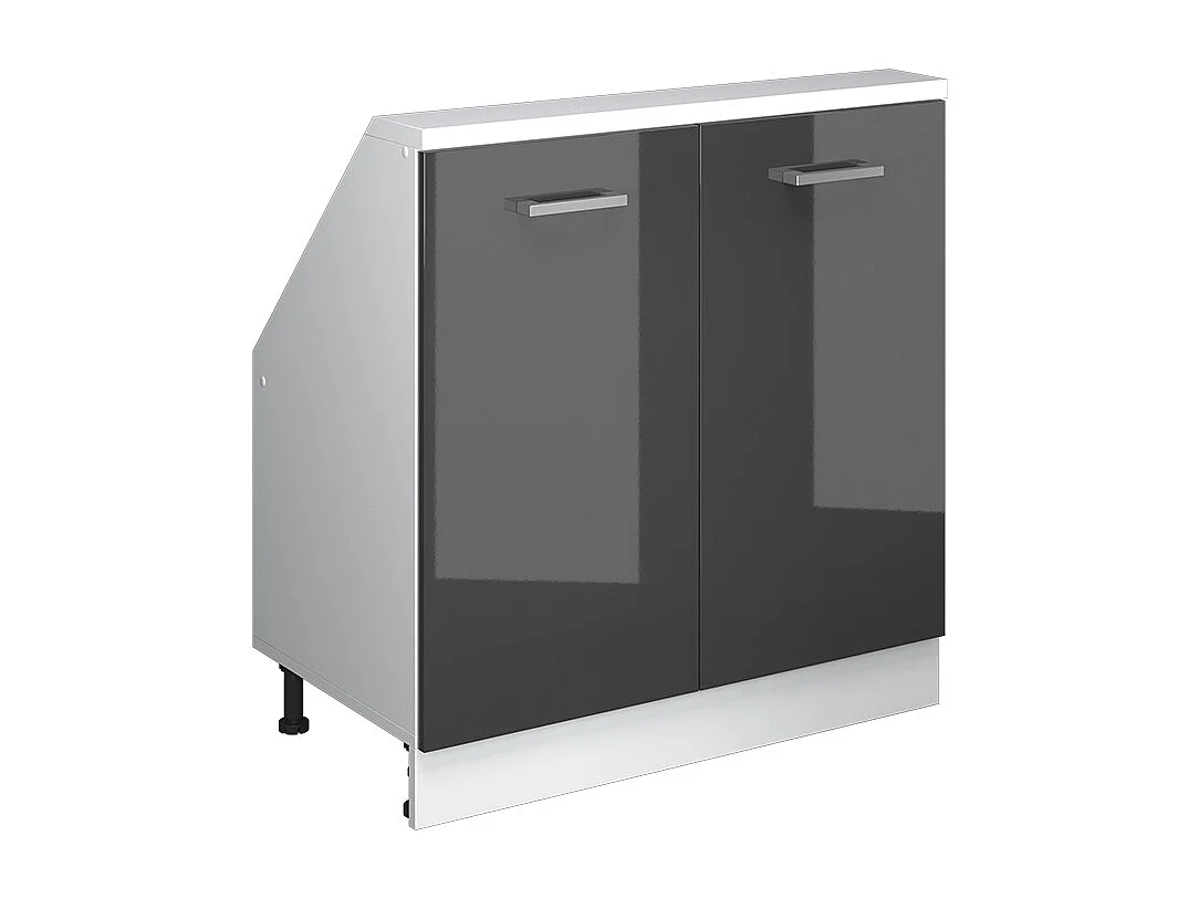 Meuble sous pente anthracite haute brillance 80x46x81.6 r-line