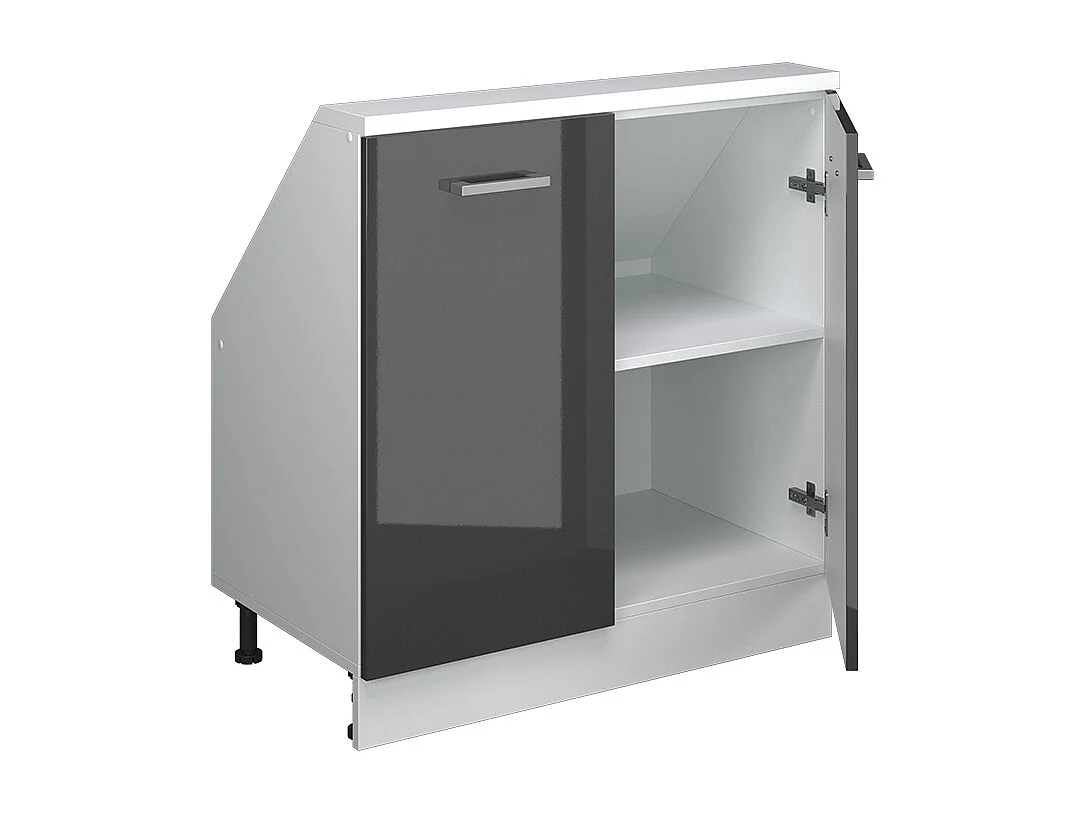 Meuble sous pente anthracite haute brillance 80x46x81.6 r-line