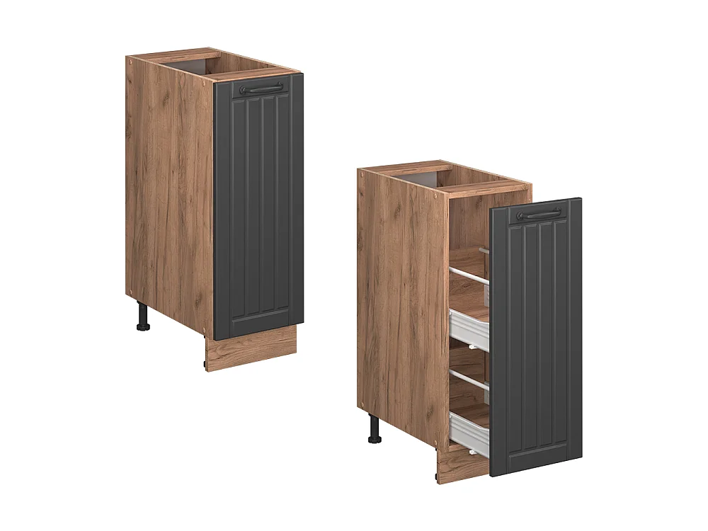 Meuble de cuisine gris foncé 30x51.6x82 fame-line