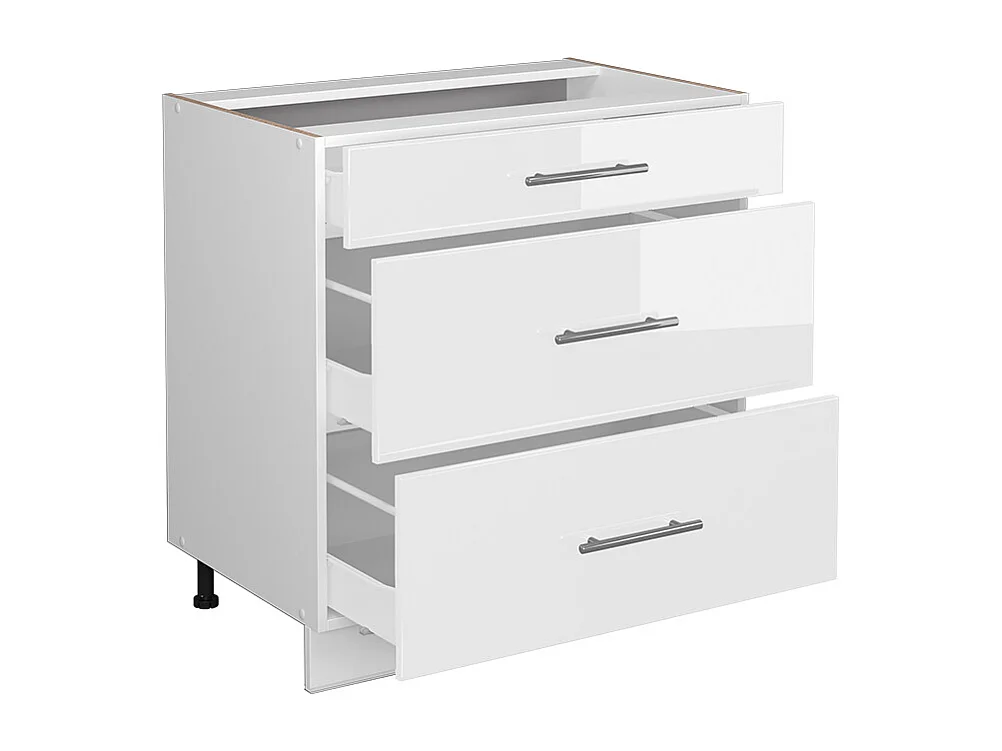 Mueble bajo de cocina blanco alto brillo 80x51.6x82 fame-line