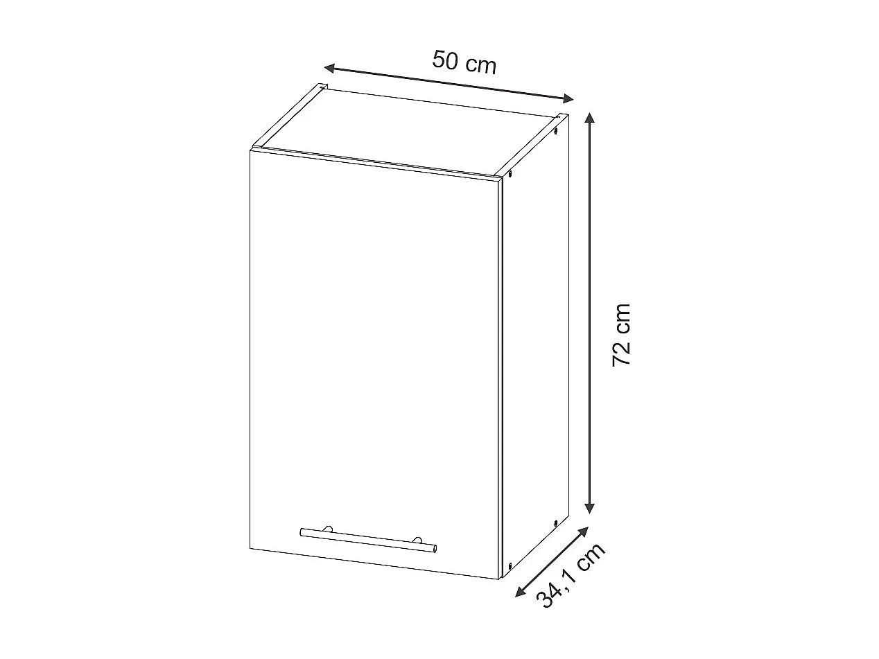 Pensile da cucina blu scuro lucido 50x34.1x72 fame-line