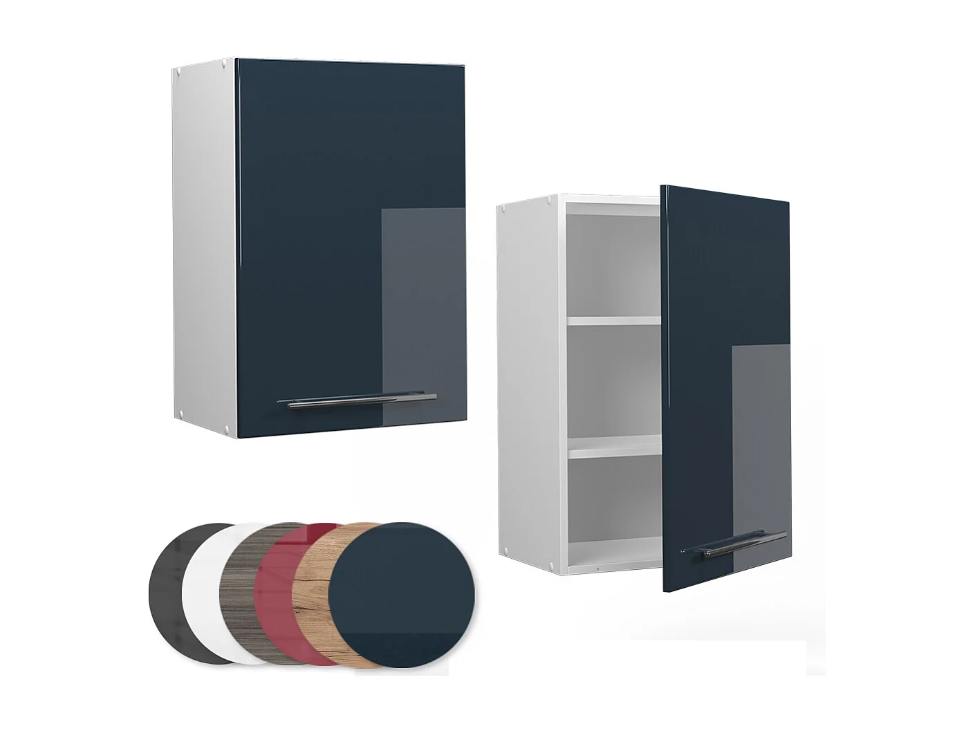 Pensile da cucina blu scuro lucido 50x34.1x72 fame-line