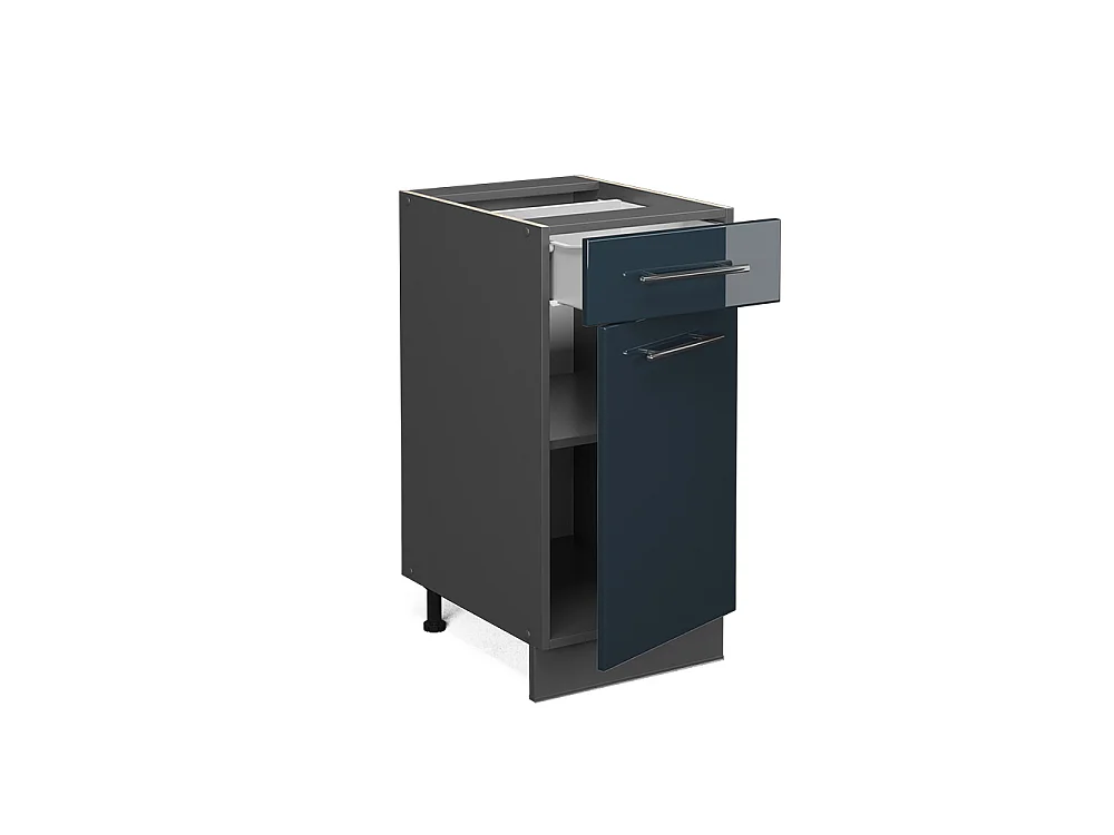 Meuble cuisine bleu foncé brillant 40x51.6x82 fame-line