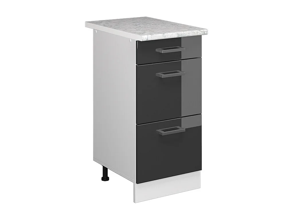 Meuble cuisine anthracite haute brillance 40x60x81.6 r-line