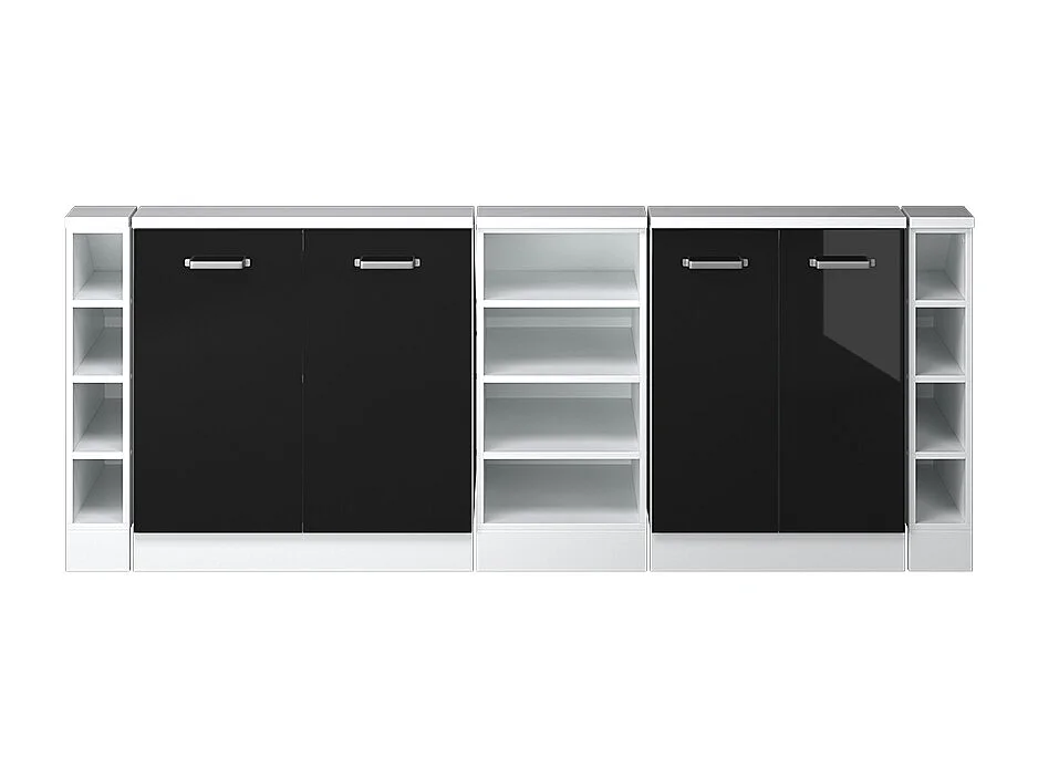 Meuble sous pente noir haute brillance 215x46x81.6 r-line