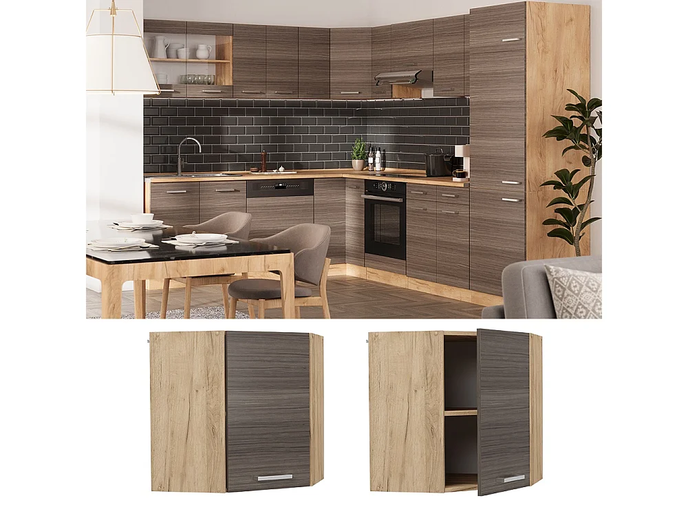 Elément haut de cuisine gris noble 57x34.1x60 r-line