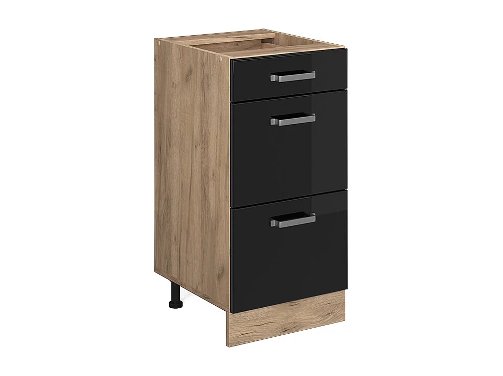 Mueble bajo de cocina negro brillo intenso 40x46x81.6 r-line