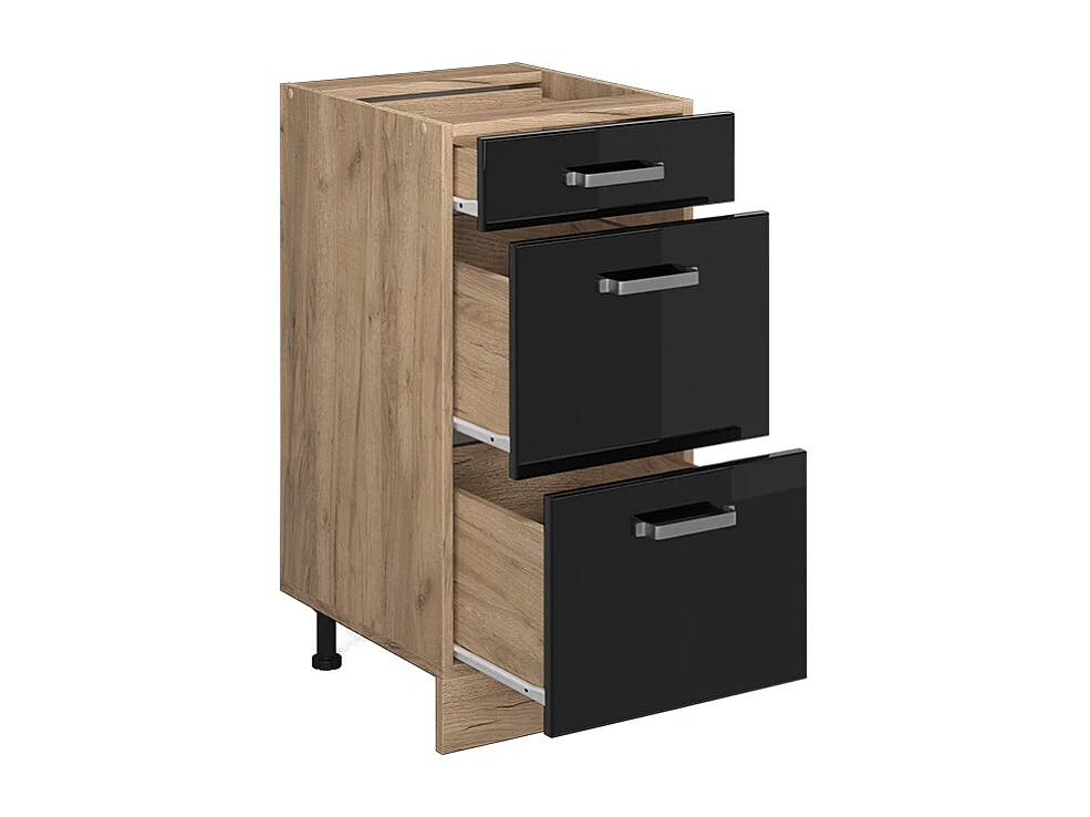 Mueble bajo de cocina negro brillo intenso 40x46x81.6 r-line